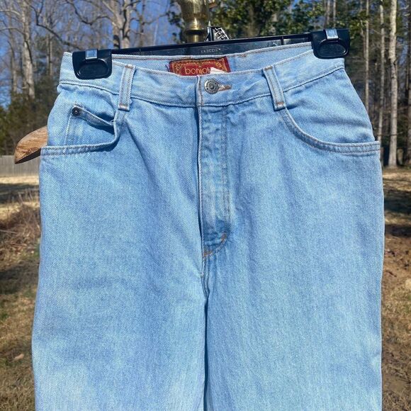 Vintage 90s Bonjour Light Wash Tapered Mom Jeans - Picture 3 of 8